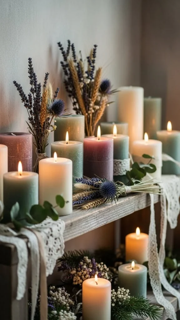 Romantic Cottage-Style Candle Shelf