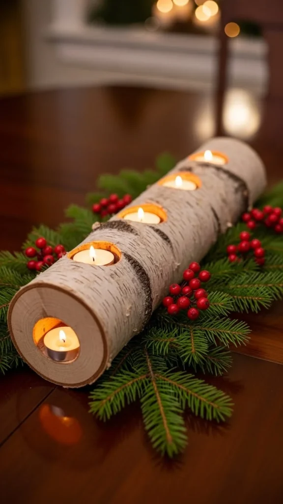 Rustic Birch Log Arrangement
