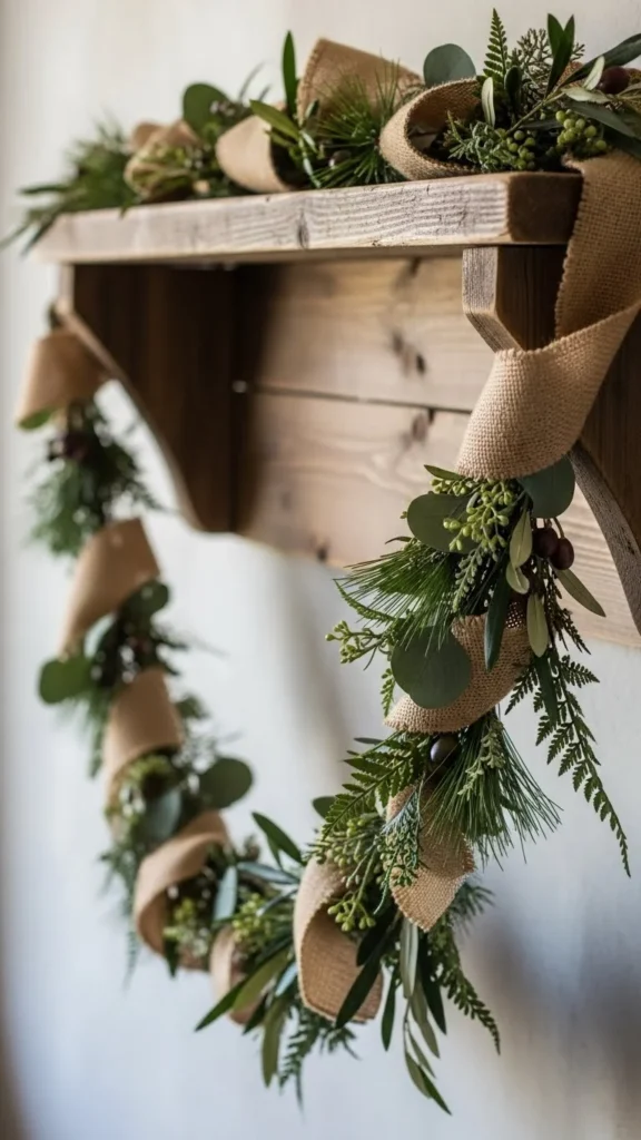 Rustic Burlap Garland with Greenery