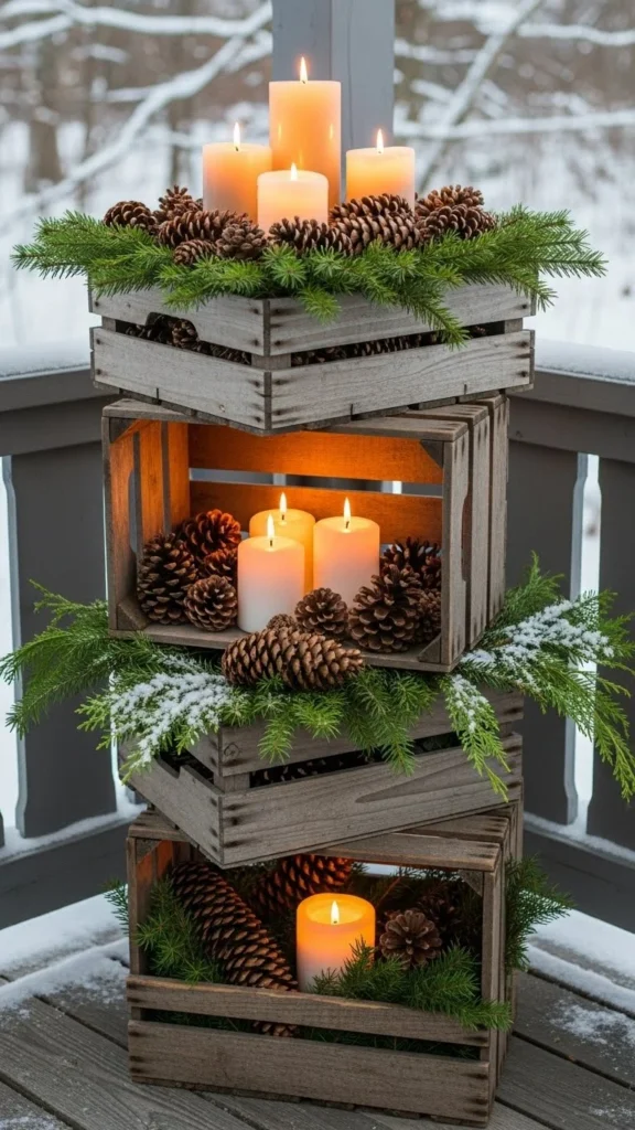 Rustic Wooden Crates with Seasonal Accents