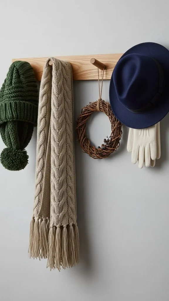 Rustic Wooden Peg Shelf