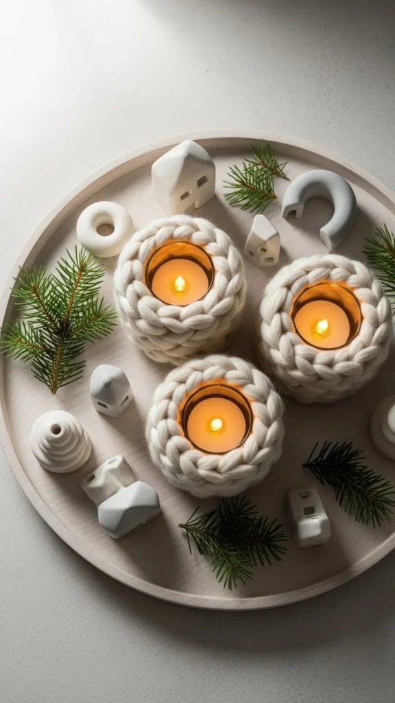 Scandinavian Wood & Wool Tray