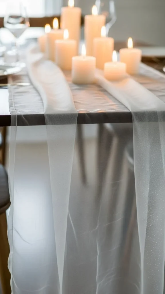 Sheer Organza Runner With Soft Sparkle