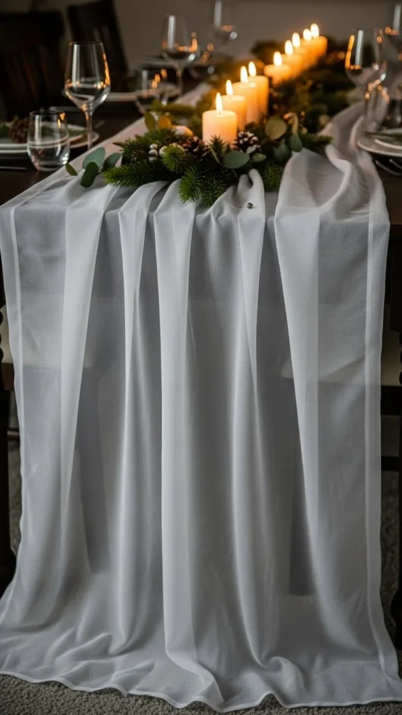 Sheer White Organza Runner