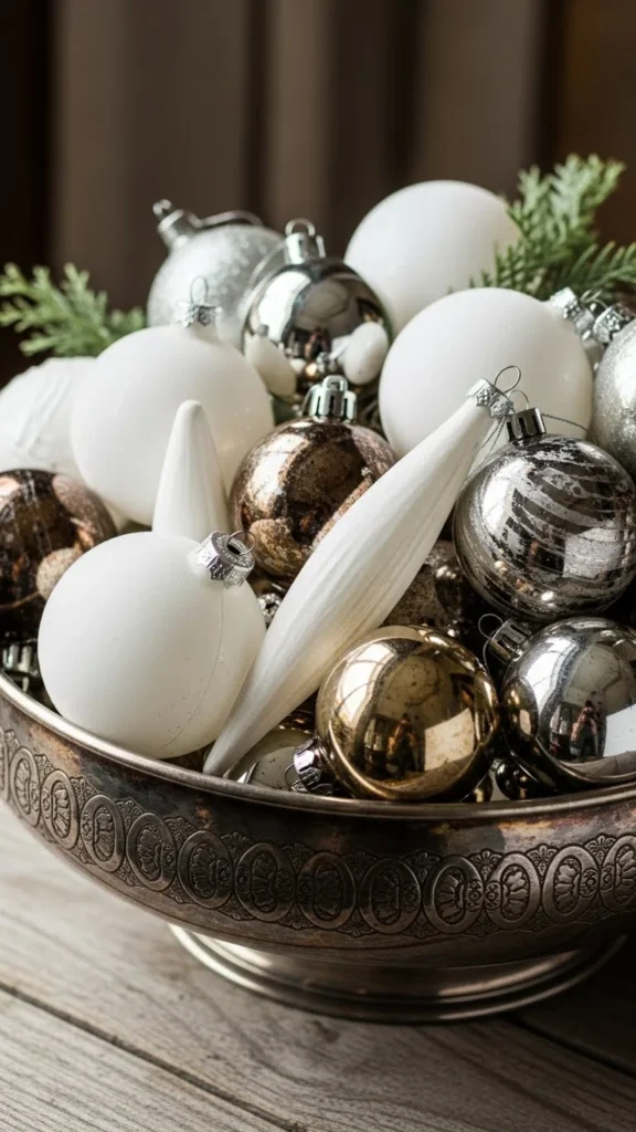 Silver Bowl with Ornaments