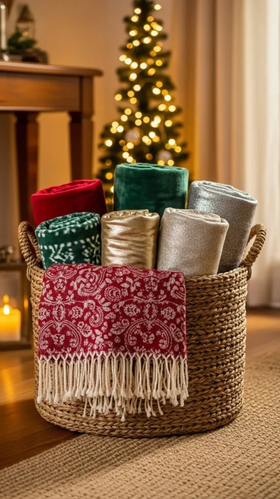 Simple Basket of Wrapped Blankets