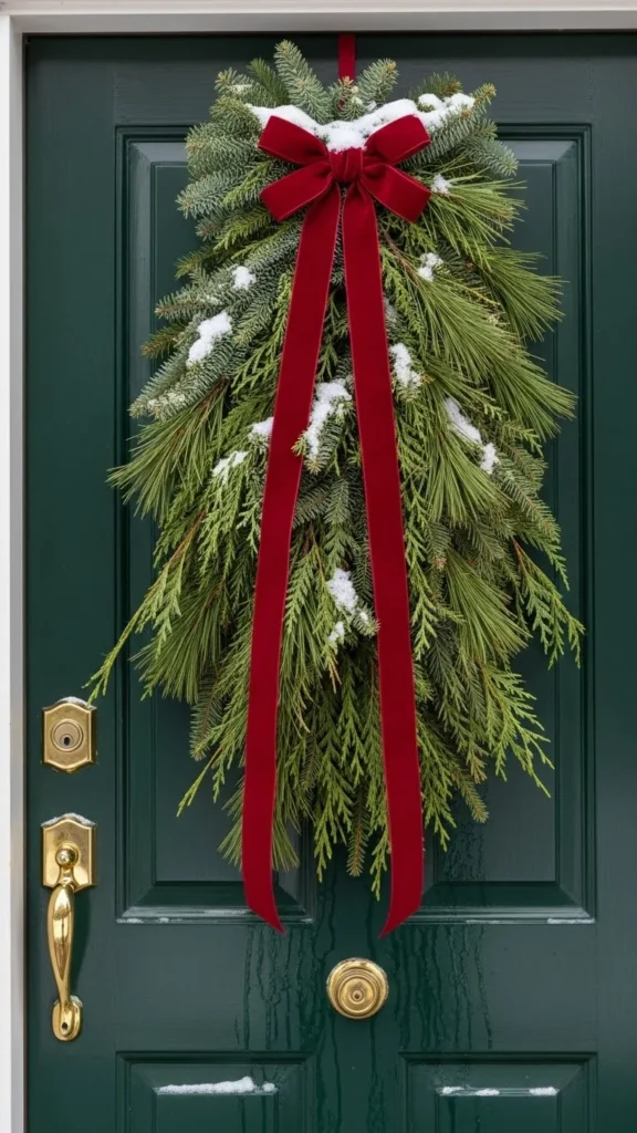 Simple Winter Door Swag