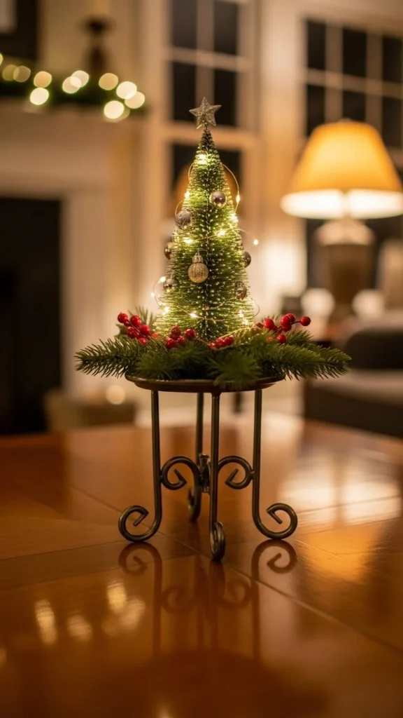 Small Pedestal Stand With Accent Decor