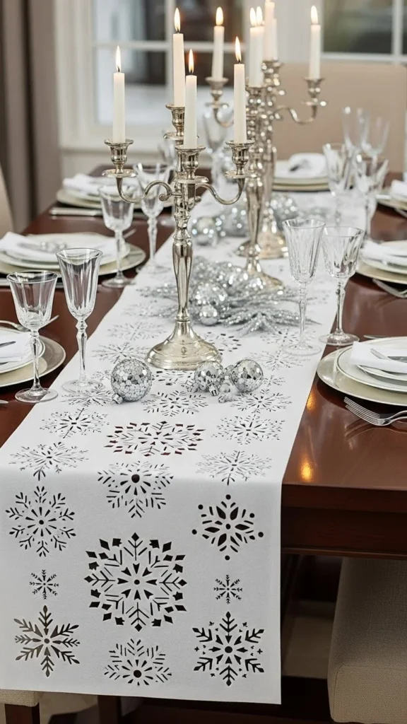 Snowflake-Cut Felt Runner