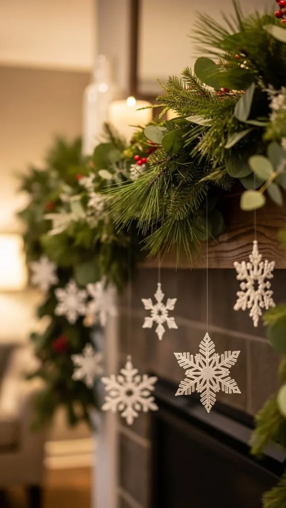 Snowflake Garland with Greenery