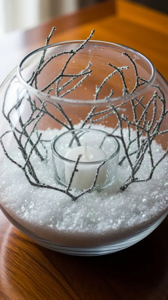 Snowy Candle Terrarium
