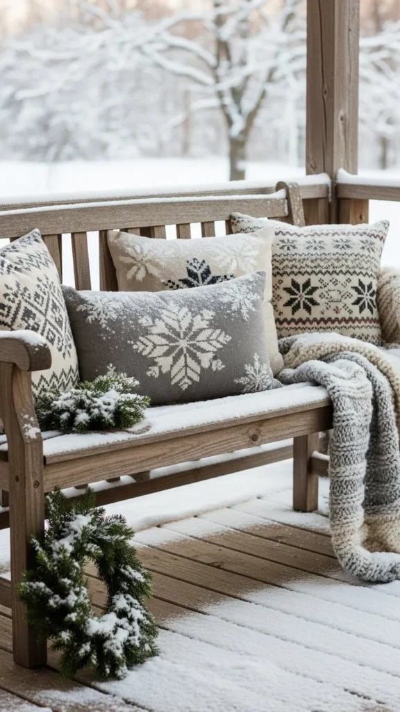 Snowy Porch Bench Styling