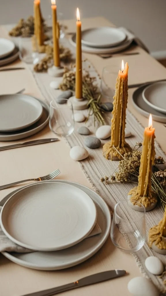 Soft Beige Tones With Natural Candles