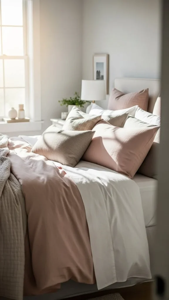 Soft Blush Bedding Layers
