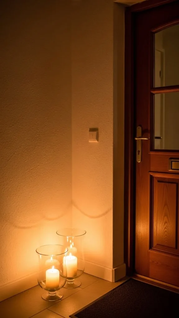 Soft Candle Glow by the Door