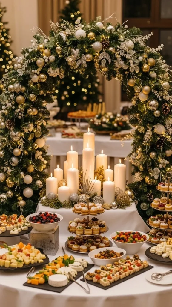 Soft Candle-and-Garland Arch