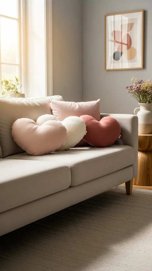 Soft Heart Throw Pillows