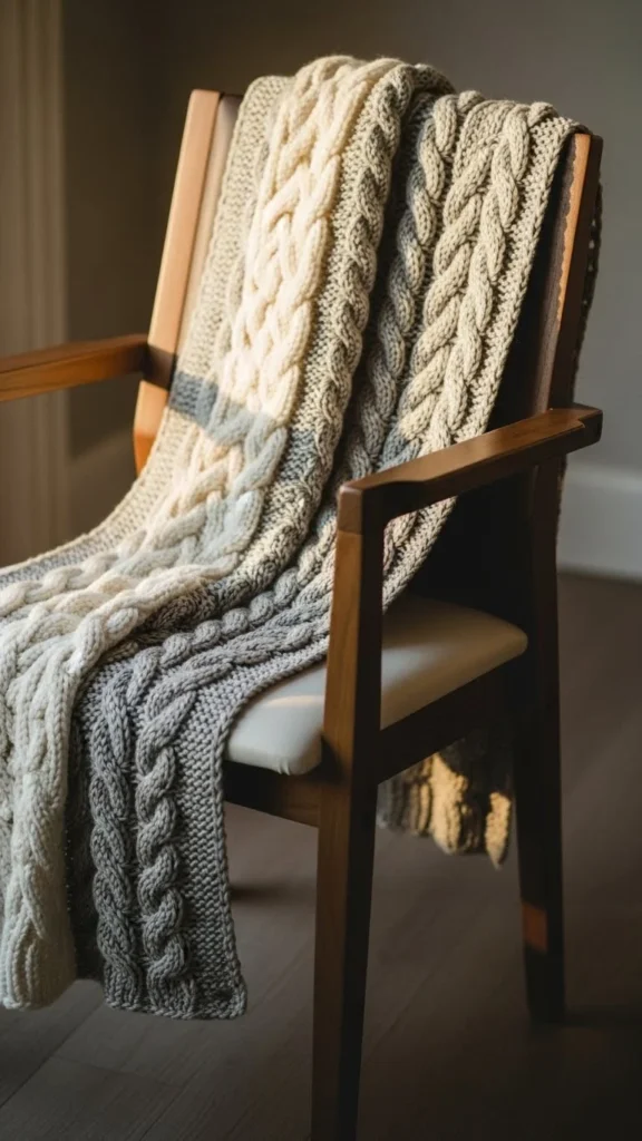 Soft Knitted Chair Scarf