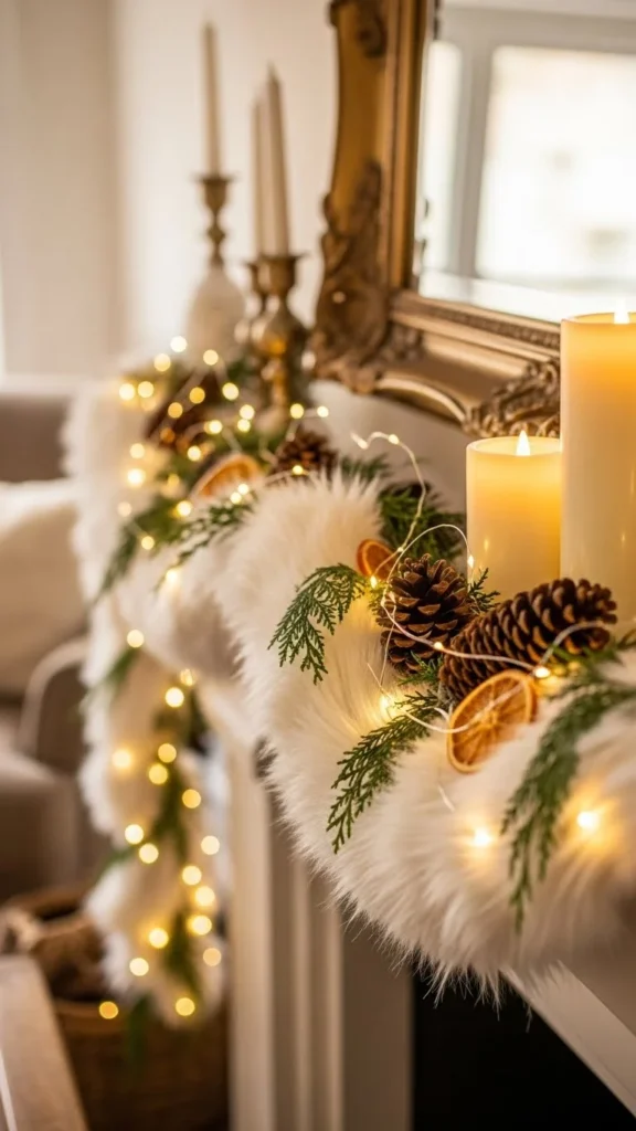 Soft White Faux Fur Garland