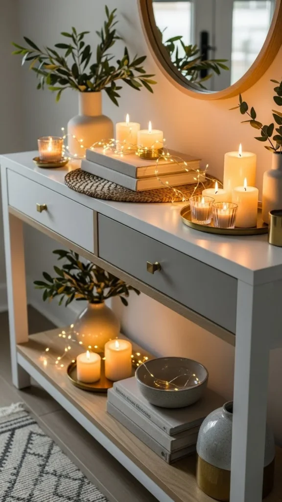 Sparkling Console Table Setup
