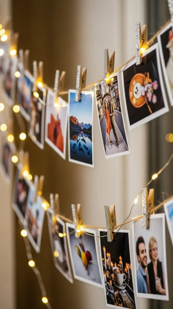 Sparkly Clothespin Photo Display