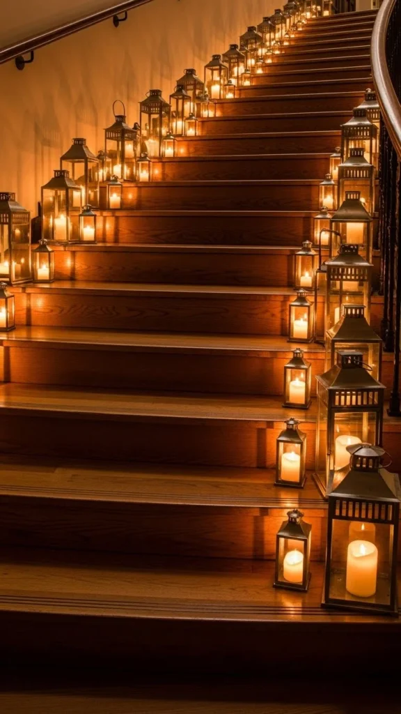 Staircase Lantern Clusters on Each Step