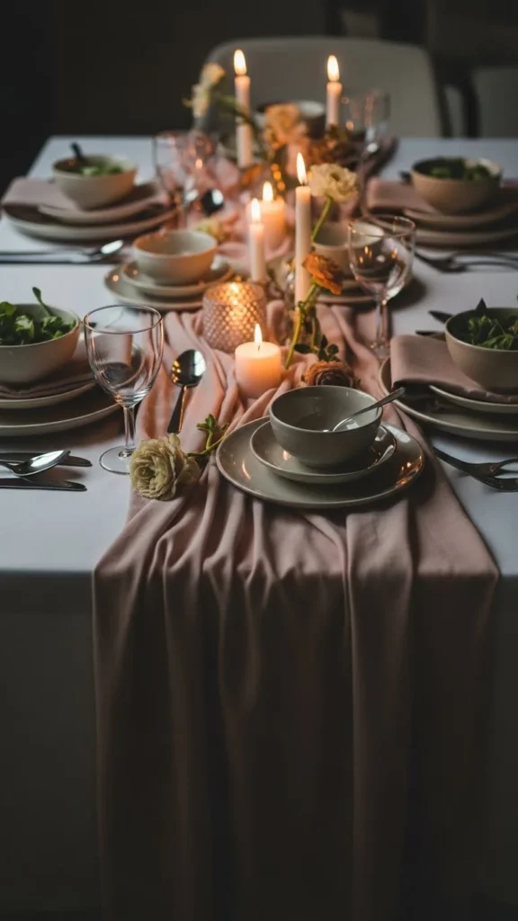 Table Runners in Soft Fabrics
