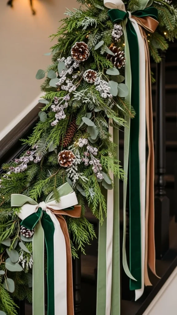 Velvet Ribbon Winter Garland