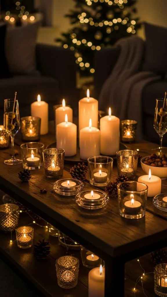 Warm Candlelight on the Coffee Table