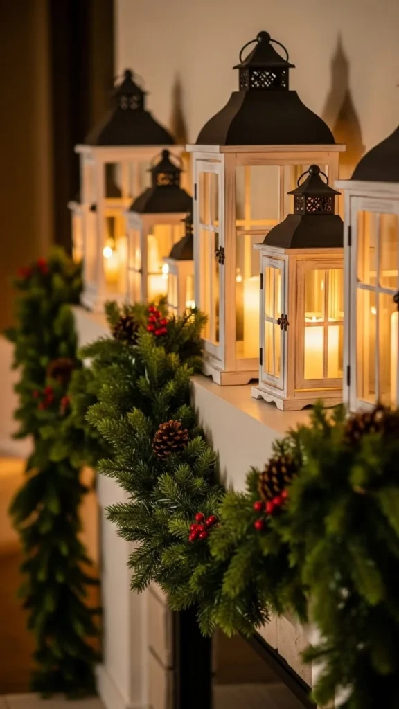 White Lantern and Green Garland Combo