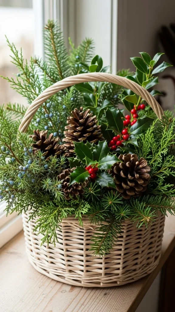 Window Sill Winter Basket