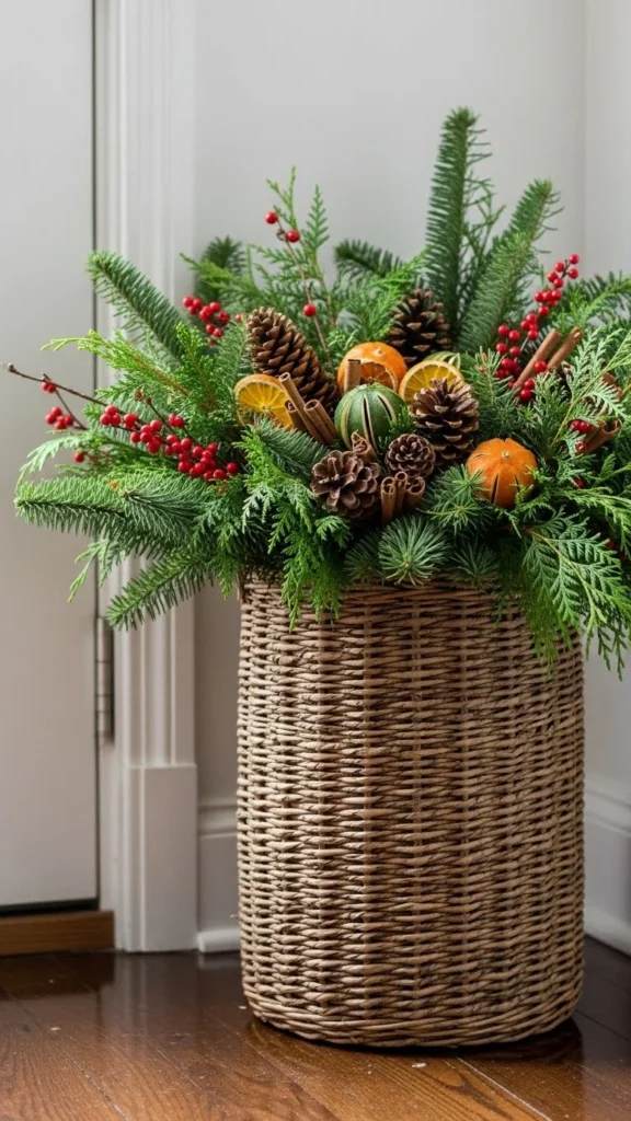 Winter Basket Filled With Branches