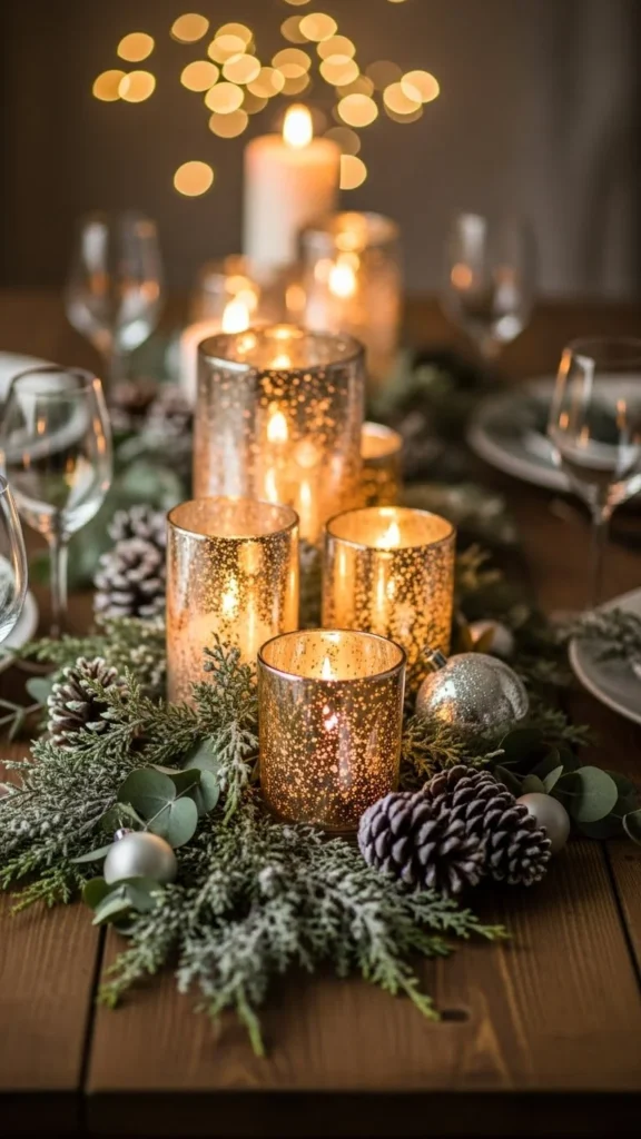 Winter Candle Centerpieces