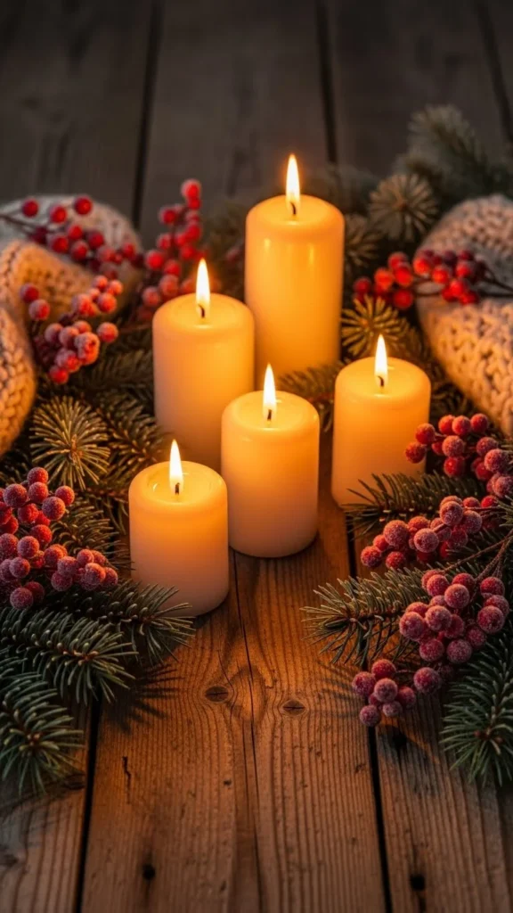 Winter Candle Decor