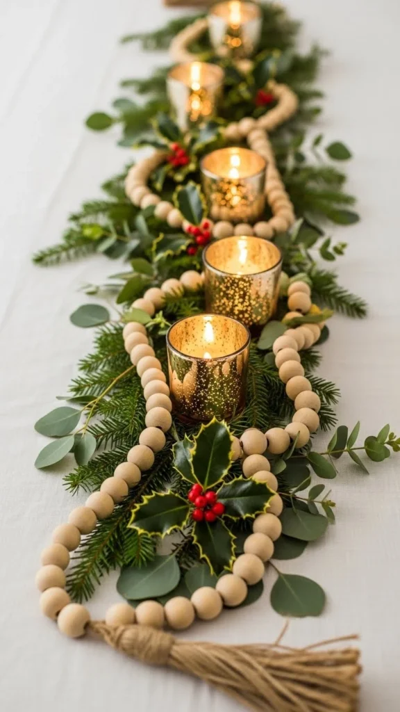 Wooden Bead Garland Runner
