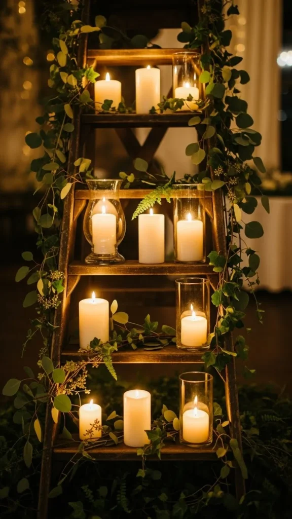 Wooden Ladder Candle Display