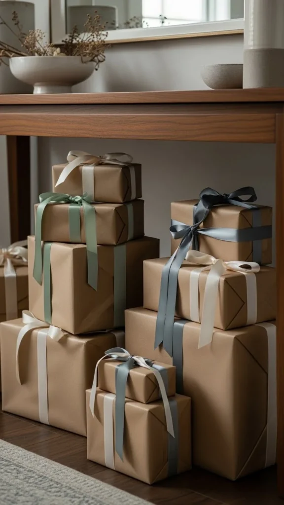 Wrapped Gift Boxes as Decor