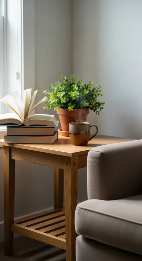 Add Simple Storage for Books and Essentials