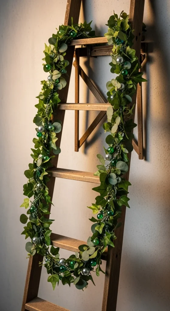DIY Garland Ladder Display