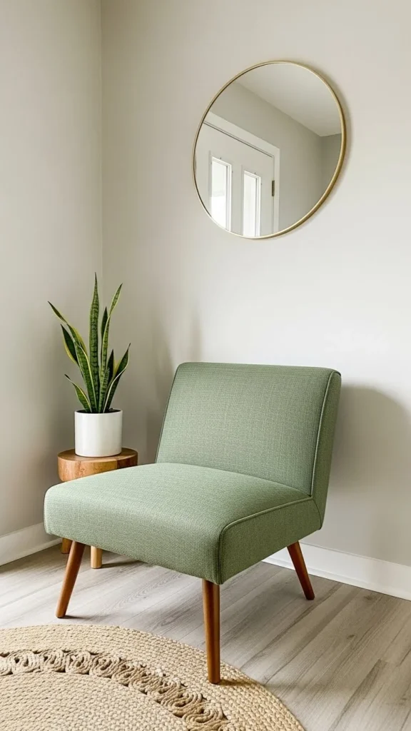 Green Accent Chair Near the Door