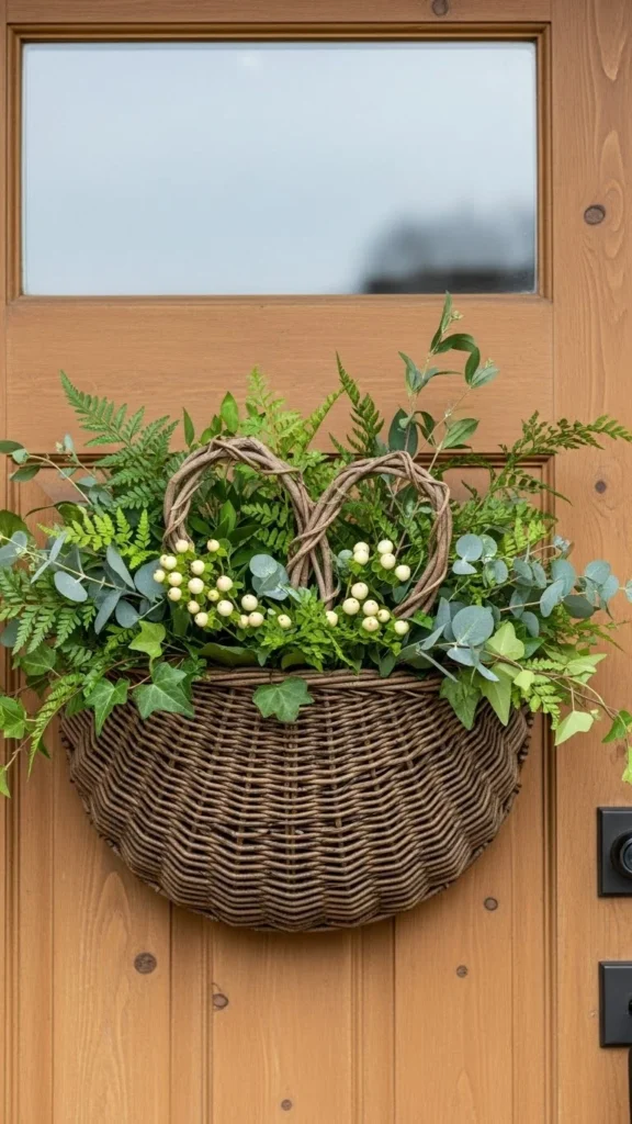 Green Door Basket With Seasonal Fill
