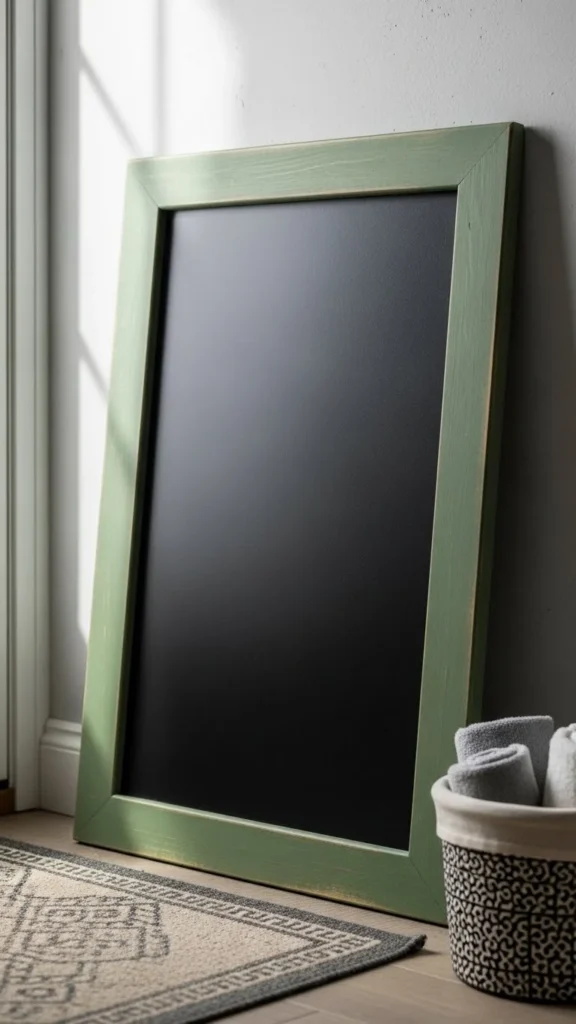 Green Framed Entryway Chalkboard