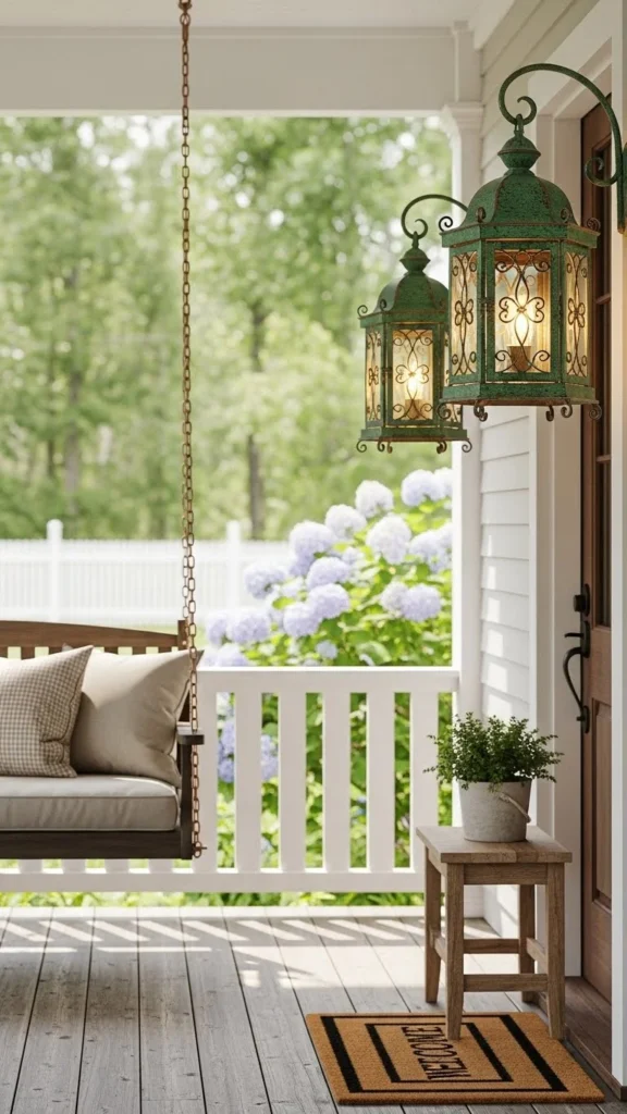 Green Lantern Porch Lighting