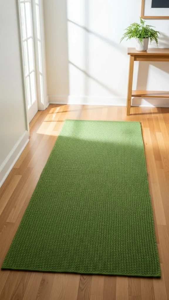 Green Runner Rug That Softens the Space