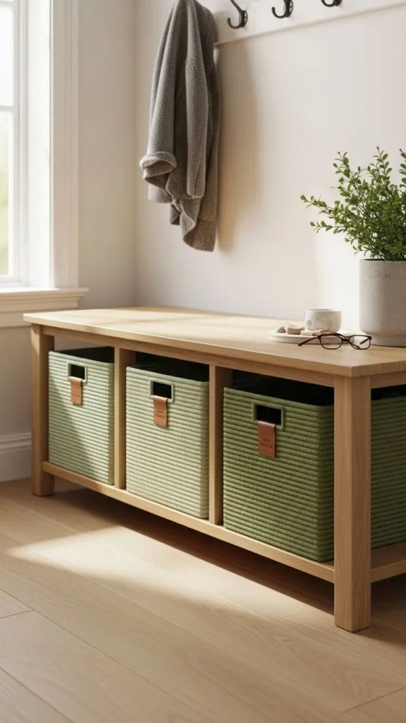 Green Storage Baskets for Daily Items