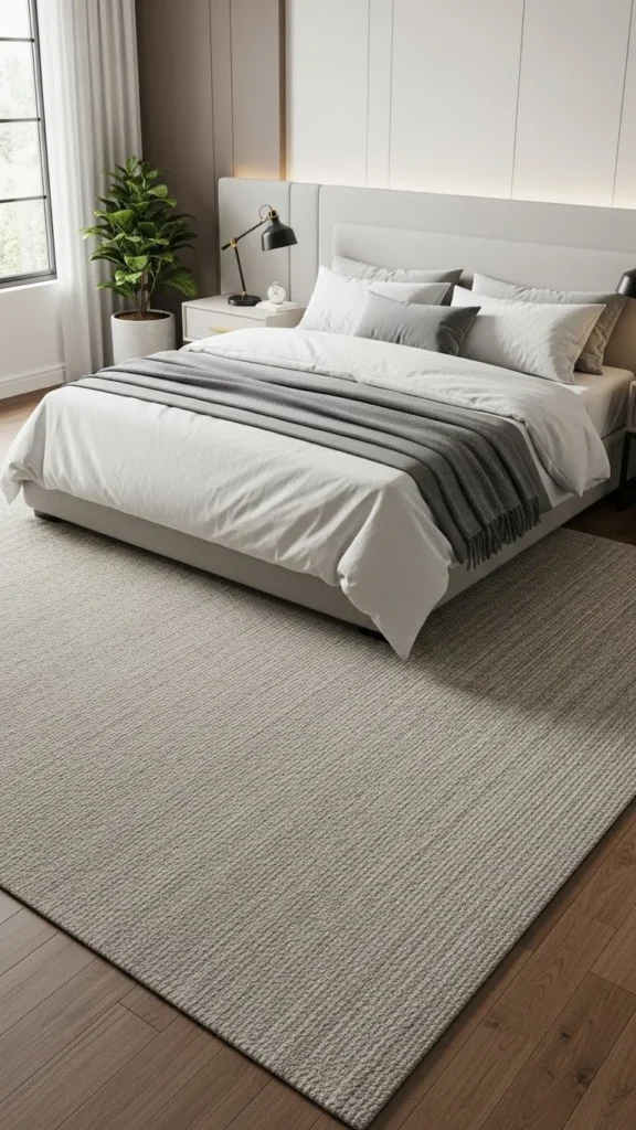 Master Rug Placement Under the Bed