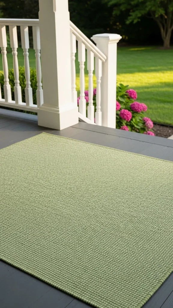 Soft Green Porch Rugs