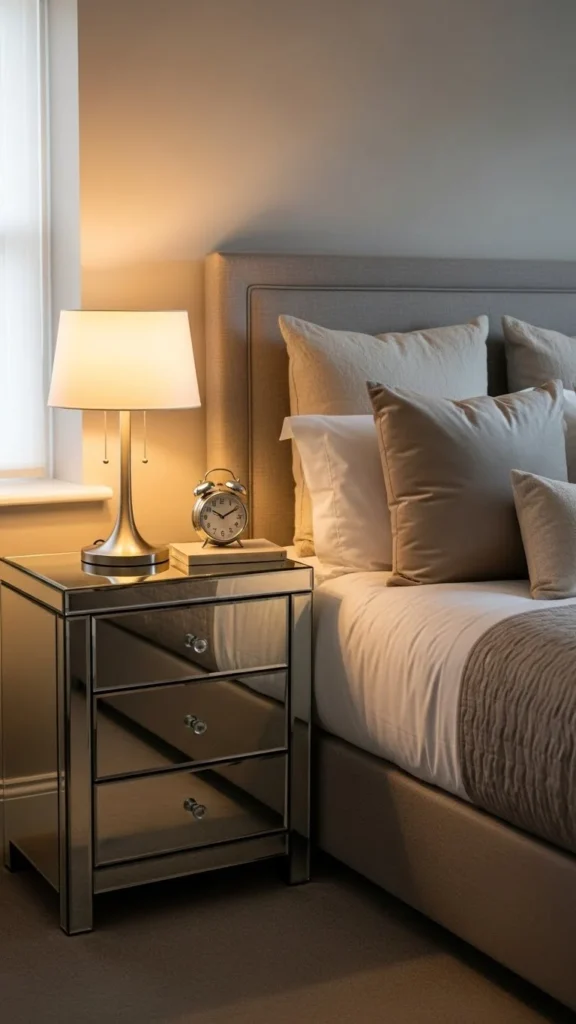 Try Mirrored Furniture for Subtle Brightness