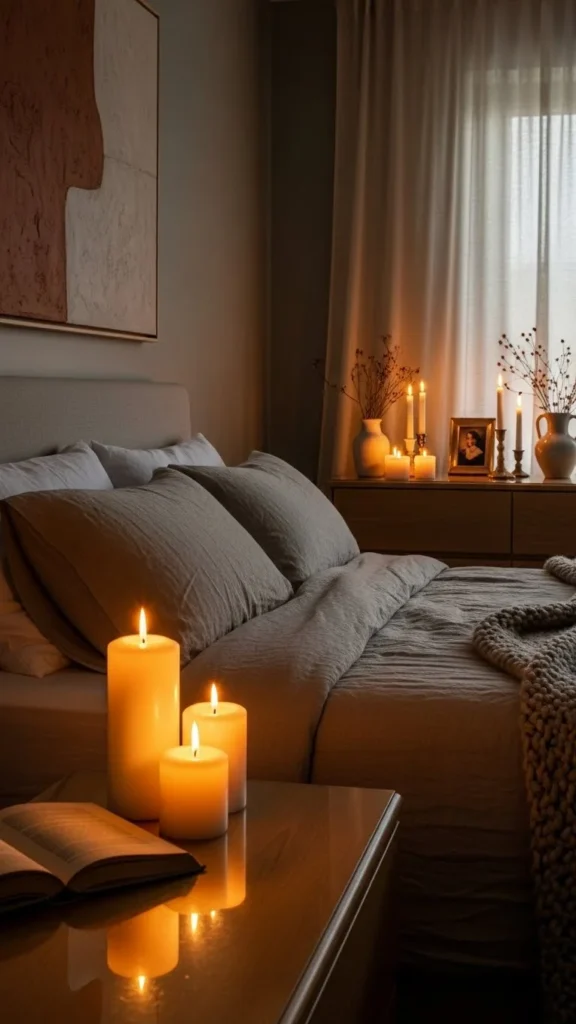 how to decorate bedroom with candles