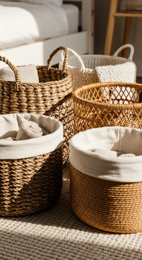 Choose the Right Basket Materials for a Bedroom Look